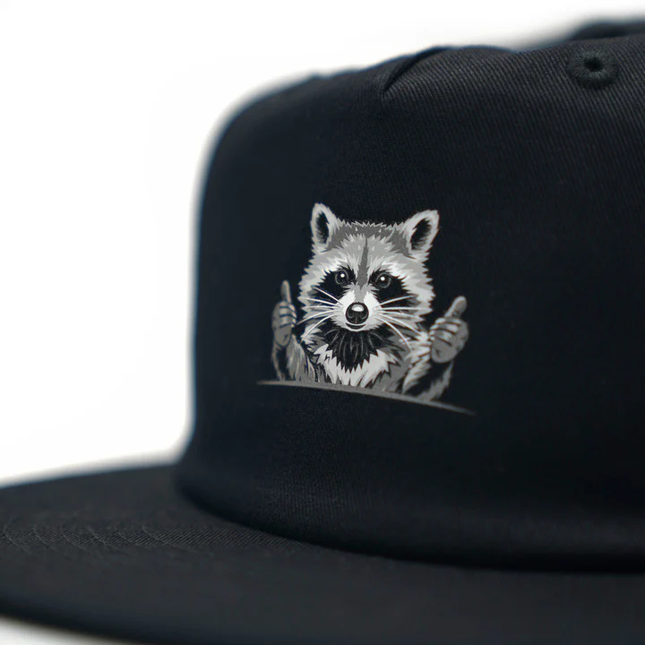 F22 Raccoon Hat: Black - Image 3