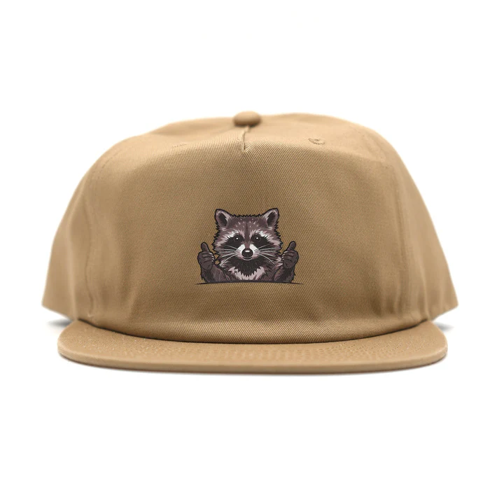 F22 Raccoon Hat: Khaki - Image 4