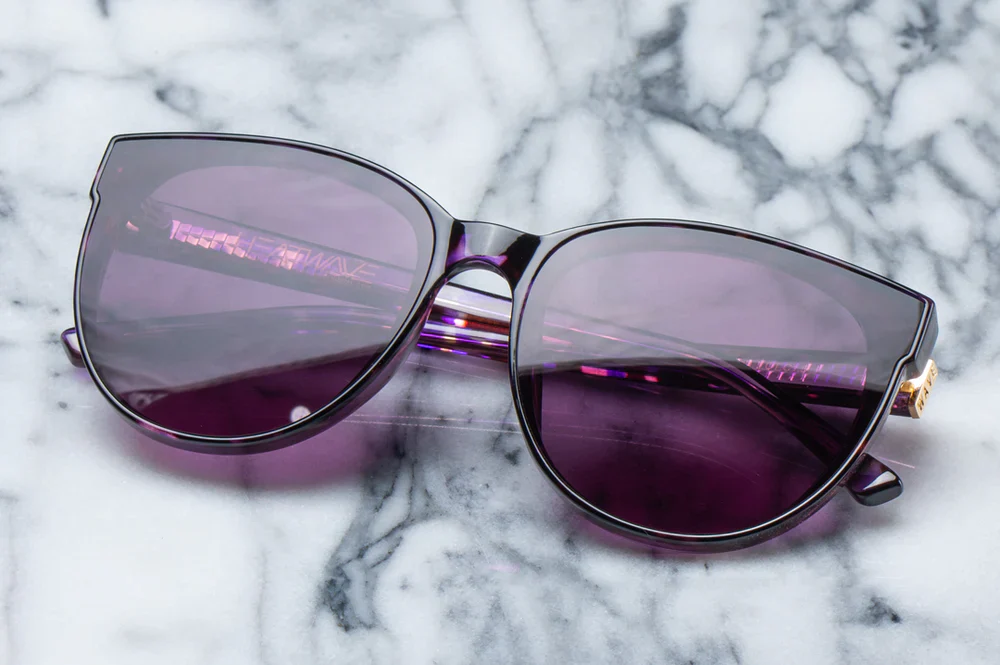 Heatwave Carat Sunglasses: Velvet Tortoise Frame, Purple Lens - Image 2