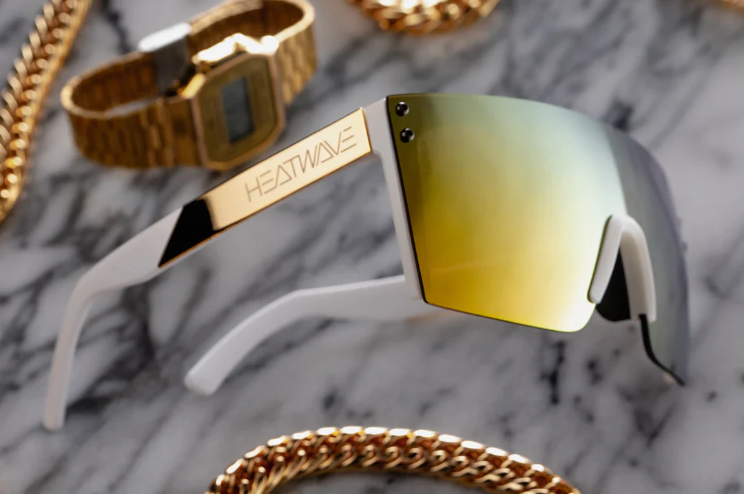 Heatwave Lazer Face White Frame, Gold Metal Customs - Image 4