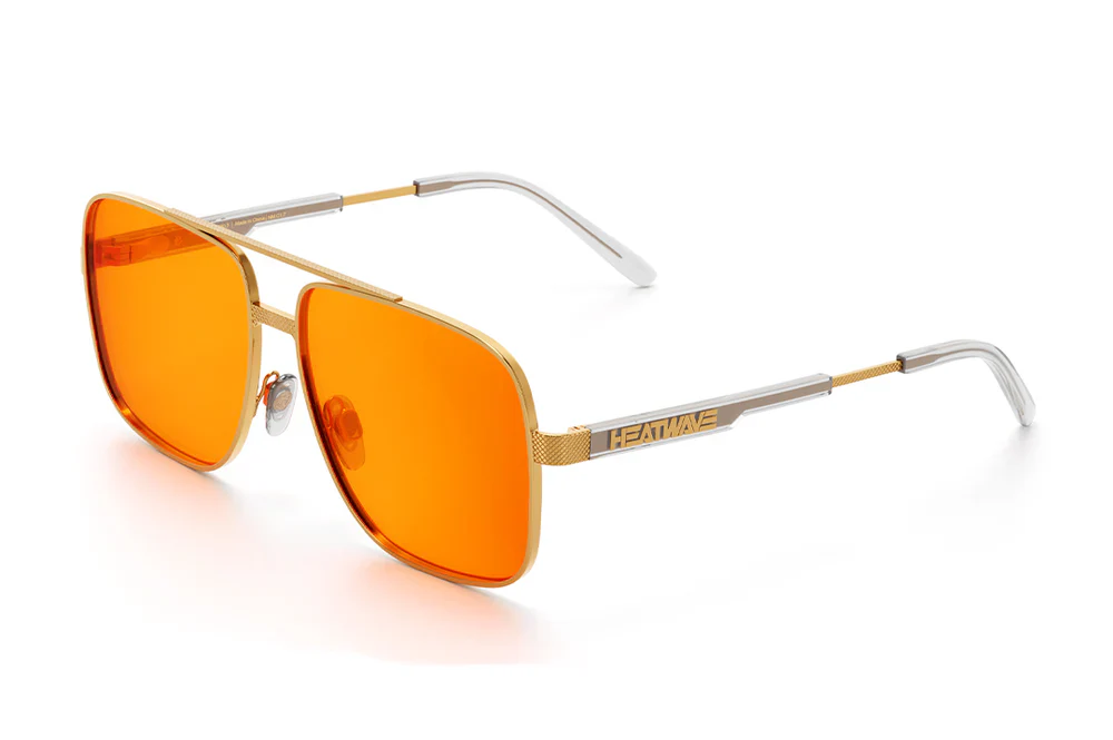 Heatwave Nimitz Sunglasses: Gold, Amber Lens - Image 3